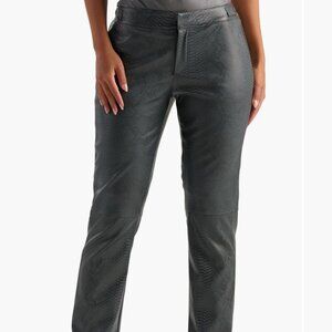 Naked Wardrobe Snakeskin Print Faux Leather Pants NWOT Women's Size XS Gray Blk